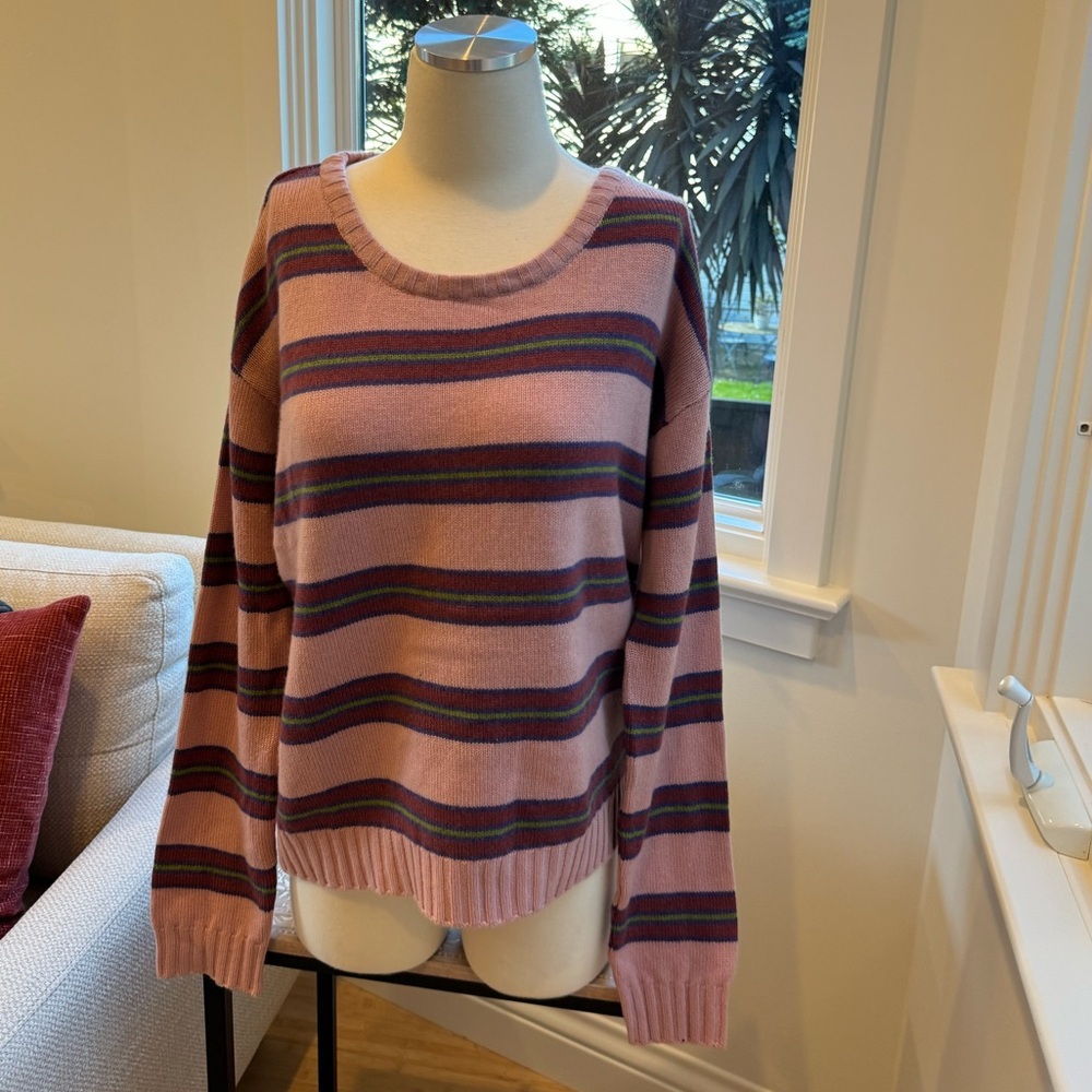 Happy Sheep Striped Crew Sweater